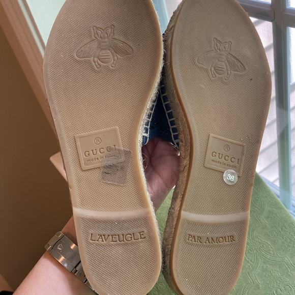 Gucci Womens jean espadrilles slides - Picture 7 of 9